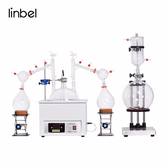 système de distillation moléculaire de chemin court de vide matériel en verre de 10L 20L